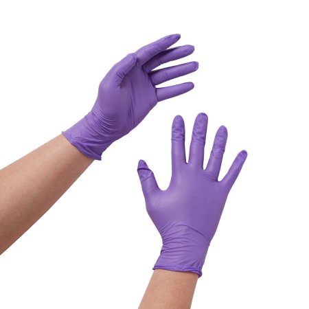 Gloves Exam Purple Nitrile® Medium NonSterile Nitrile Standard Cuff Length Textured Fingertips Purple Chemo Tested (100/BX 10BX/CS) by O&M Halyard  ID 55082